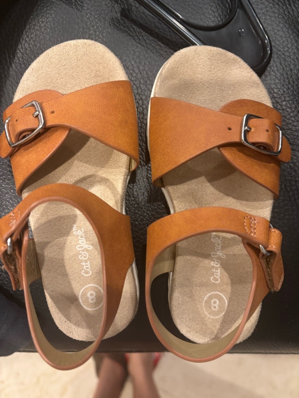 Cat & Jack Brown Tan Crossover Buckle Women's Sandals